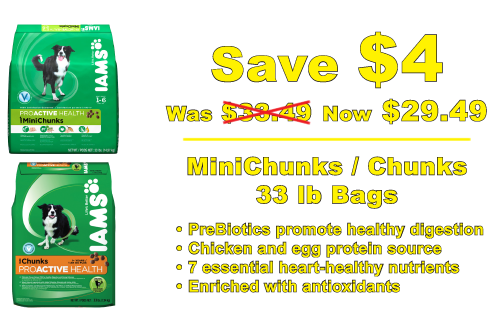 Iams Mini Chunks 33 lb.