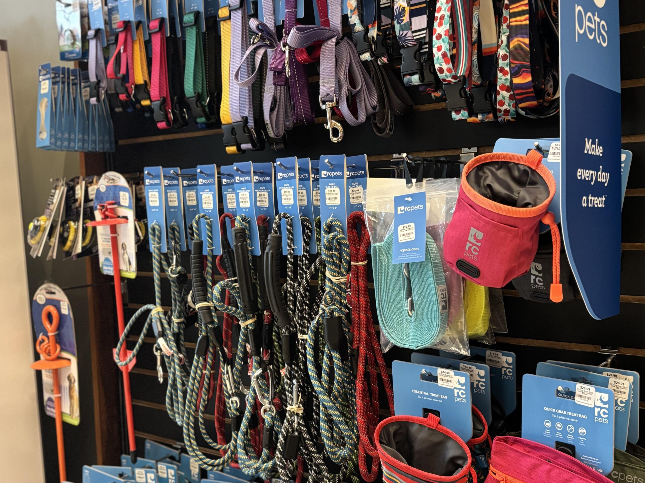 Retail dog leashes and collars